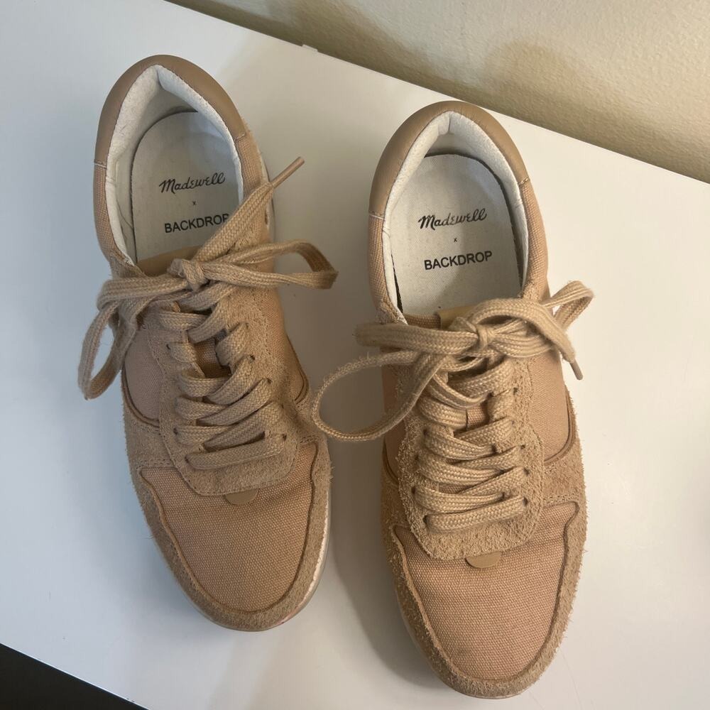 Madewell x Backdrop Neutral Canvas Sneakers Minimalist Beige Trainers